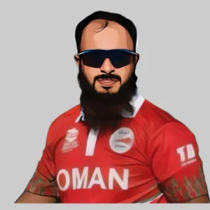 Zeeshan Maqsood batting for Oman cricket team