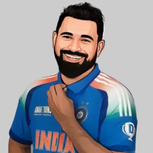 Mohammad Shami bowling for India in 2025