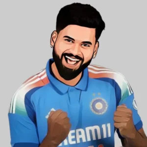 Shreyas Iyer playing a shot for India in 2025