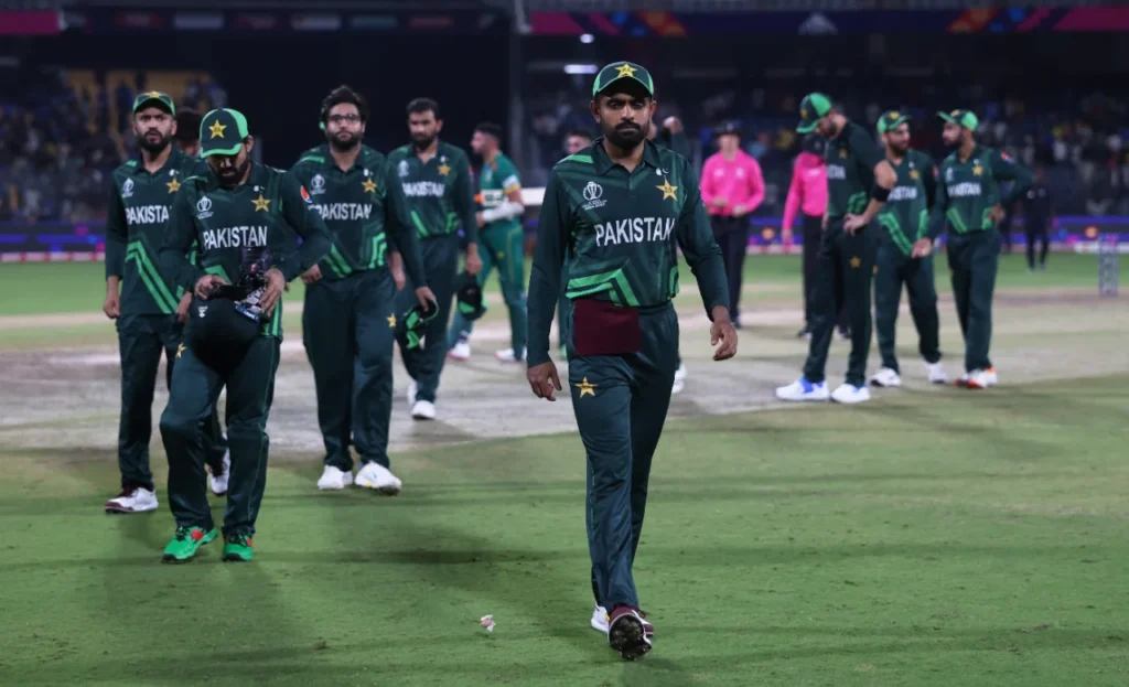 Pakistan team walking off sad after T20 match defeat