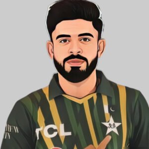 Aamir Jamal bowling for Pakistan in a Test match