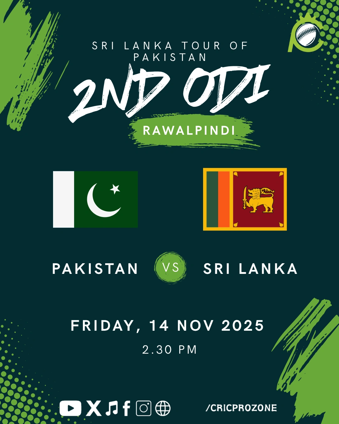 Pakistan vs Sri Lanka, 2nd ODI at Rawalpindi, PAK vs SL, Nov 14 2025