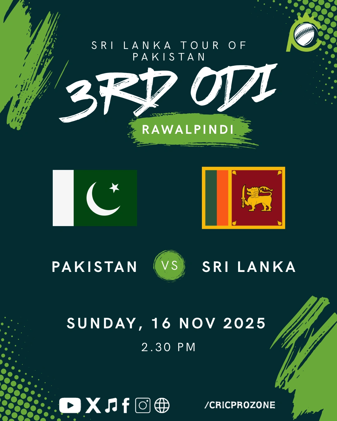 Pakistan vs Sri Lanka, 3rd ODI at Rawalpindi, PAK vs SL, Nov 16 2025