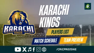 Karachi Kings PSL 2026 schedule and squad players list with match dates