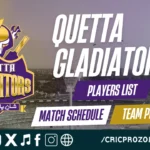 Quetta Gladiators Squad 2026 – Full Players List, Team Preview & Match Schedule