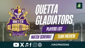 Quetta Gladiators PSL 2026 squad and match schedule with players list