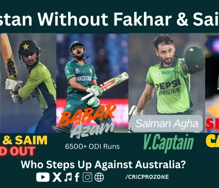 Pakistan Without Fakhar & Saim — Who Steps Up Against Australia?